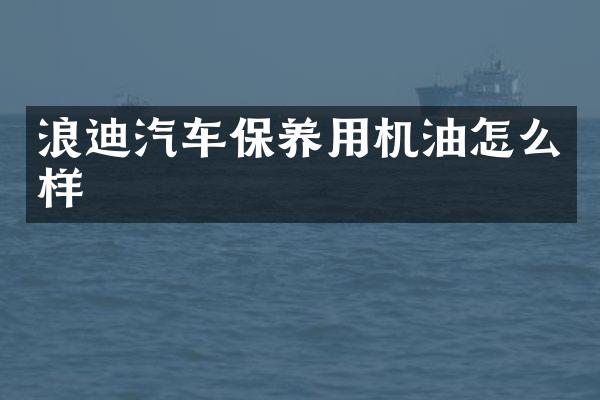 浪迪汽车保养用机油怎么样