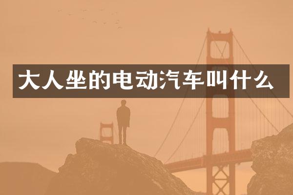 大人坐的电动汽车叫什么