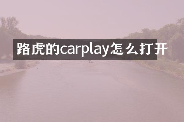 路虎的carplay怎么打开