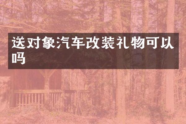 送对象汽车改装礼物可以吗