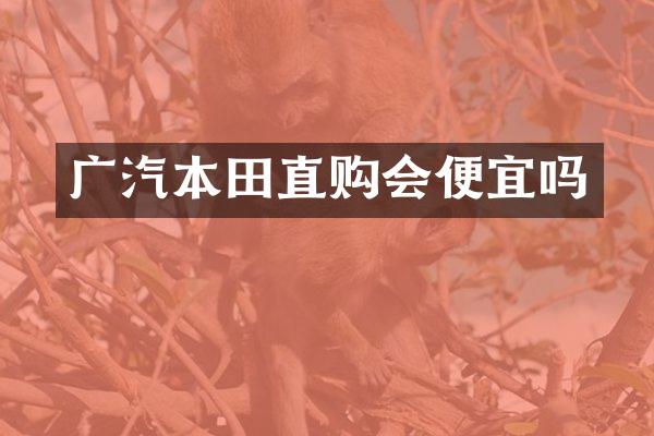 广汽本田直购会便宜吗