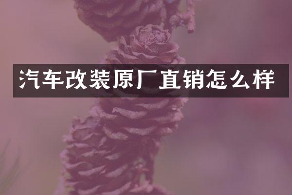 汽车改装原厂直销怎么样