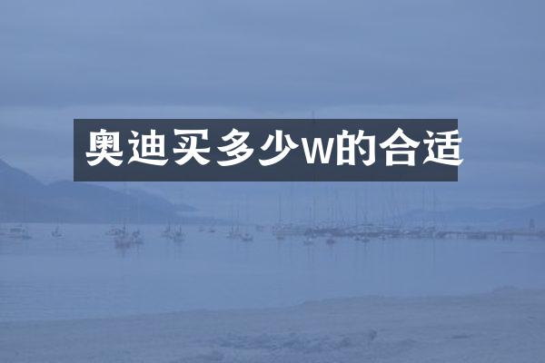 奥迪买多少w的合适