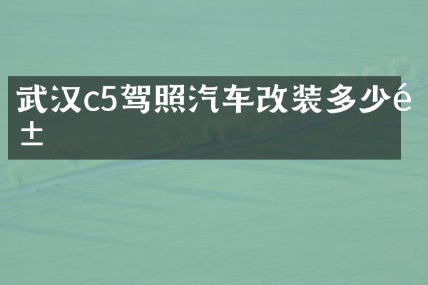 武汉c5驾照汽车改装多少钱