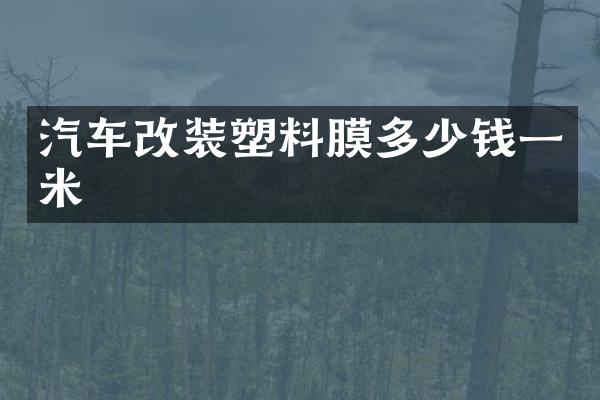 汽车改装塑料膜多少钱一米