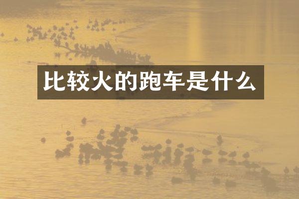 比较火的跑车是什么