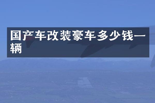 国产车改装豪车多少钱一辆