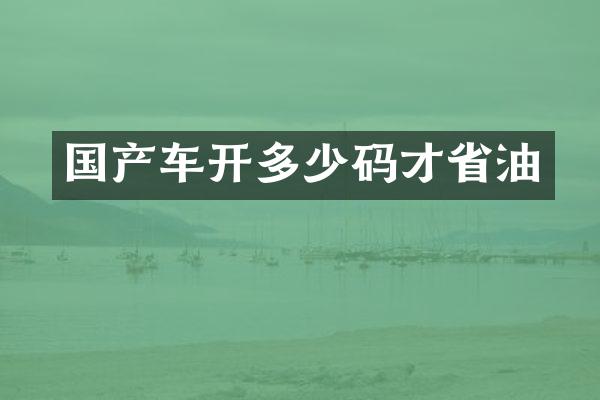 国产车开多少码才省油