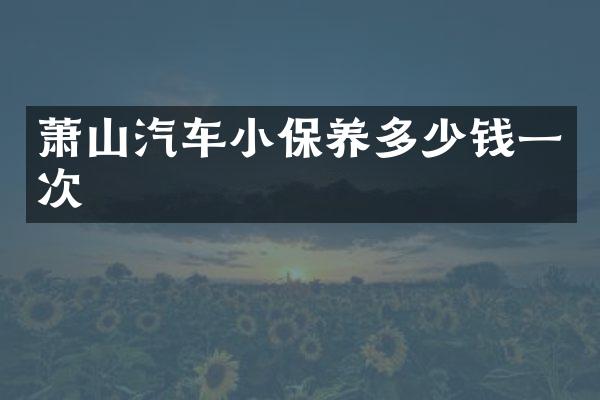 萧山汽车小保养多少钱一次