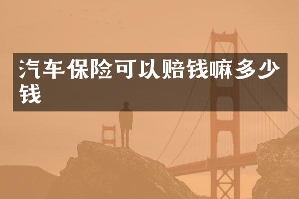 汽车保险可以赔钱嘛多少钱