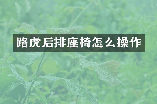 路虎后排座椅怎么操作