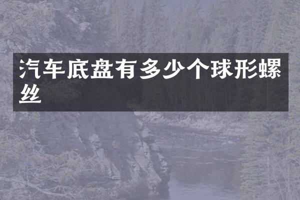 汽车底盘有多少个球形螺丝