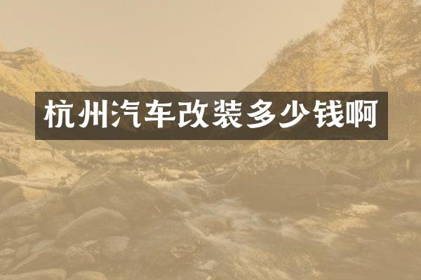 杭州汽车改装多少钱啊