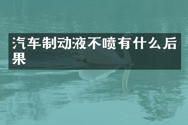 汽车制动液不喷有什么后果