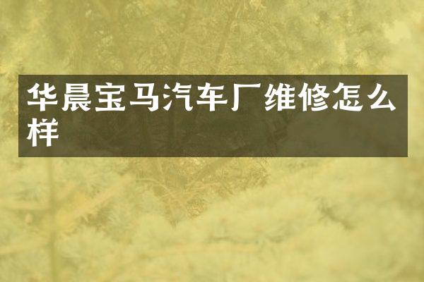 华晨宝马汽车厂维修怎么样