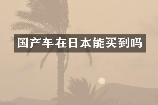 国产车在日本能买到吗
