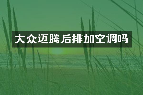 大众迈腾后排加空调吗