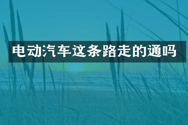 电动汽车这条路走的通吗