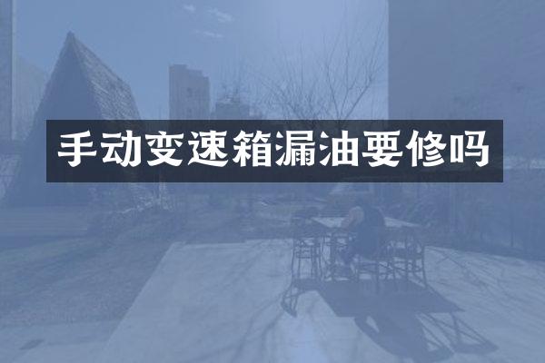 手动变速箱漏油要修吗