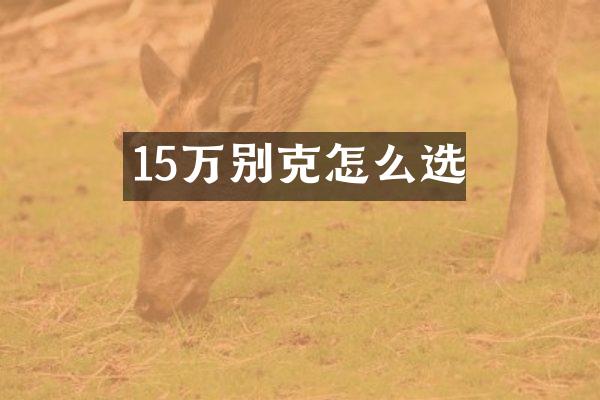 15万别克怎么选