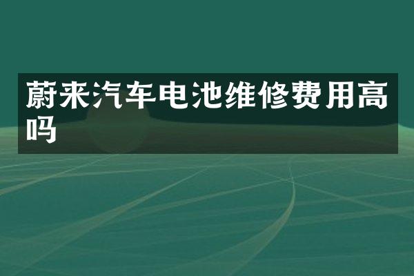 蔚来汽车电池维修费用高吗