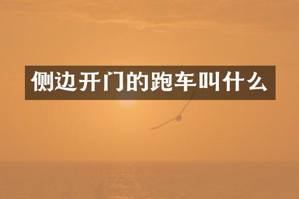 侧边开门的跑车叫什么