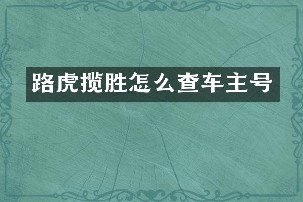 路虎揽胜怎么查车主号