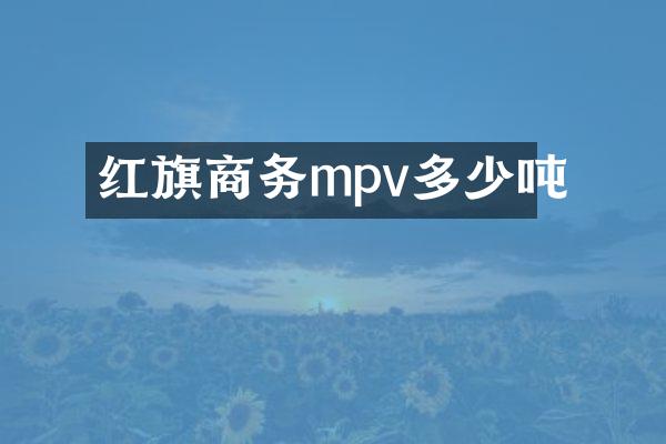 红旗商务mpv多少吨