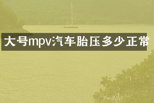 大号mpv汽车胎压多少正常