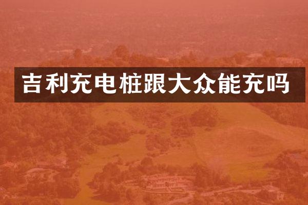 吉利充电桩跟大众能充吗