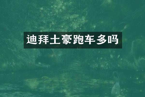 迪拜土豪跑车多吗
