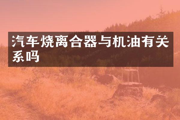 汽车烧离合器与机油有关系吗