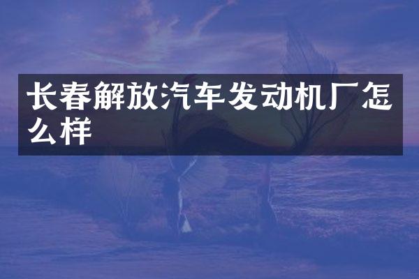 长春解放汽车发动机厂怎么样