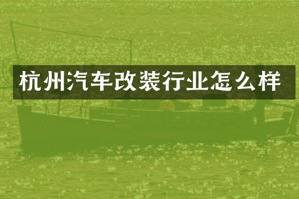 杭州汽车改装行业怎么样
