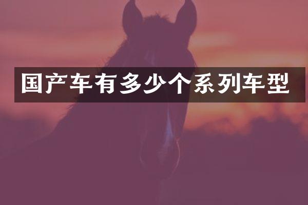 国产车有多少个系列车型