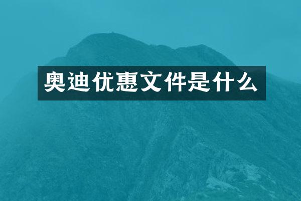 奥迪优惠文件是什么