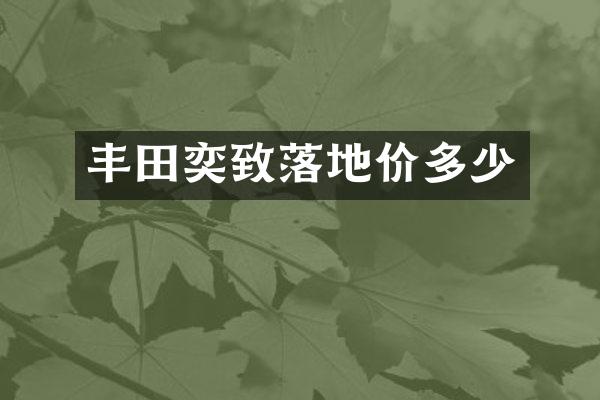 丰田奕致落地价多少