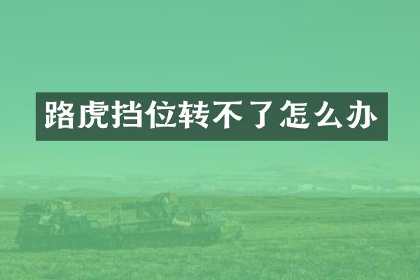 路虎挡位转不了怎么办
