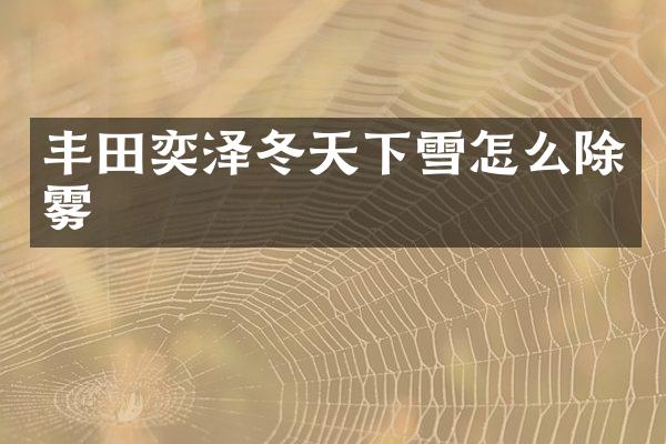 丰田奕泽冬天下雪怎么除雾