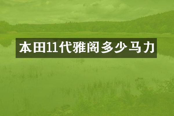 本田11代雅阁多少马力