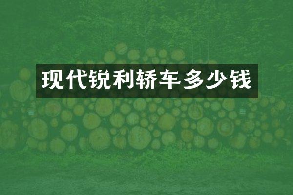 现代锐利轿车多少钱