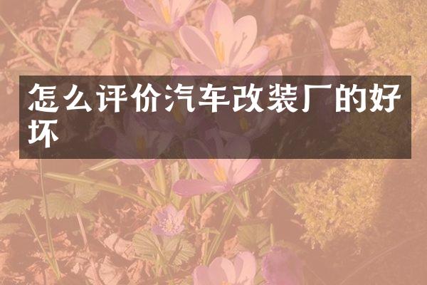 怎么评价汽车改装厂的好坏