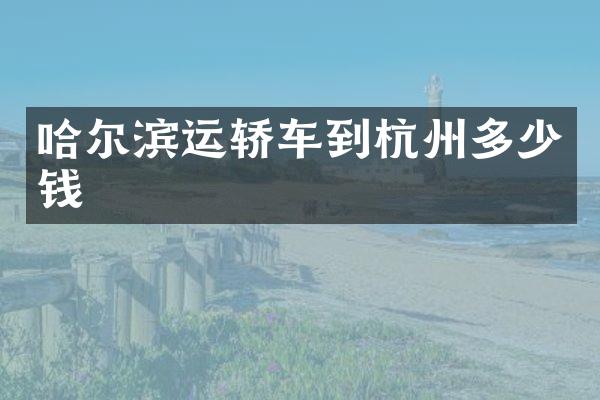 哈尔滨运轿车到杭州多少钱