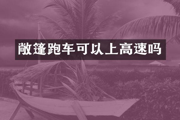 敞篷跑车可以上高速吗