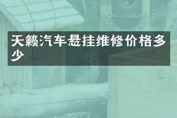 天籁汽车悬挂维修价格多少