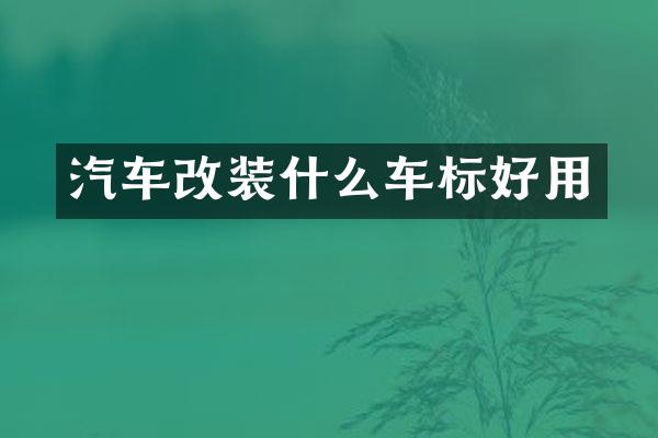 汽车改装什么车标好用