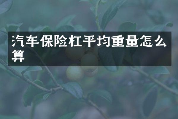 汽车保险杠平均重量怎么算