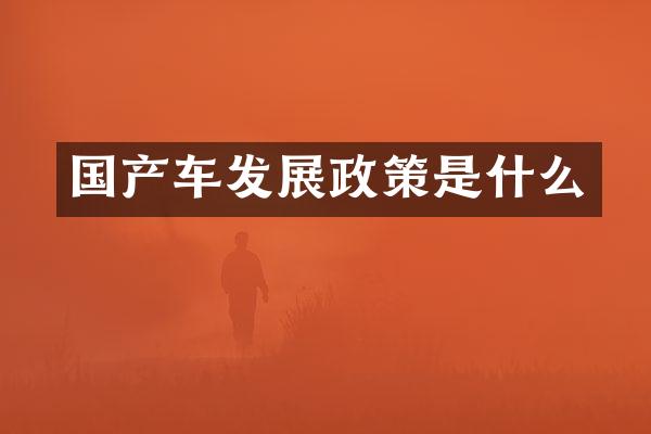 国产车发展政策是什么