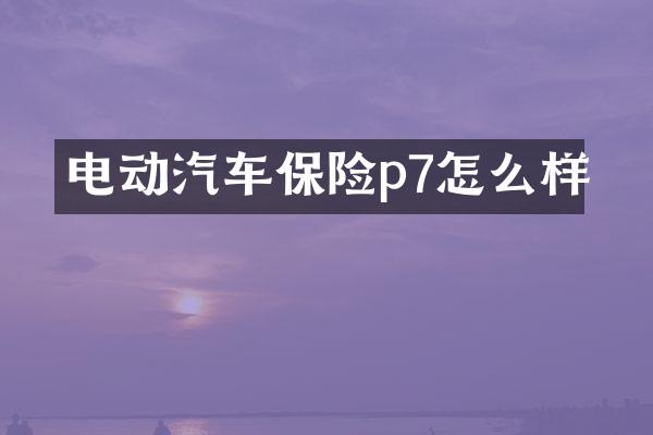 电动汽车保险p7怎么样