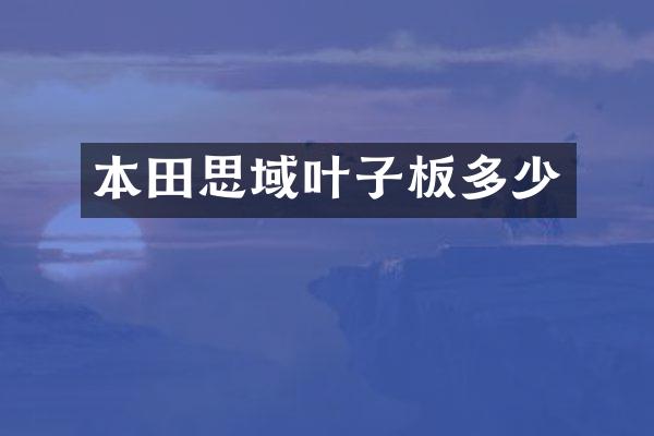 本田思域叶子板多少